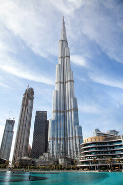 Burj Khalifa with dubai fountain view from Mall of Dubai.