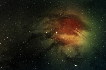 Space background with realistic nebula and shining stars. Colorful cosmos with stardust and milky...