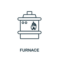 Furnace icon. Line element from machinery collection. Linear Furnace icon sign for web design, infographics and more.