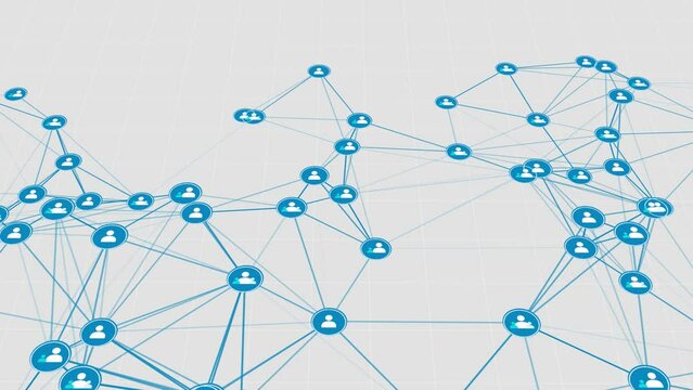People network concept. Group of person. Teamwork. Human resources. Icons of people on the web move randomly