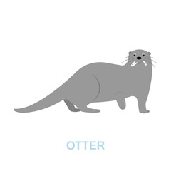 Otter flat icon. Colored element sign from wild animals collection. Flat Otter icon sign for web design, infographics and more.