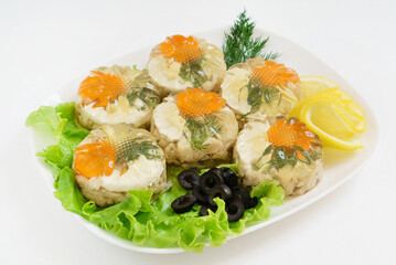 jellied pork on the white