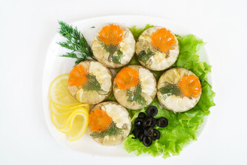 jellied pork on the white