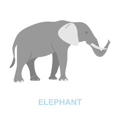Elephant flat icon. Colored element sign from wild animals collection. Flat Elephant icon sign for web design, infographics and more.