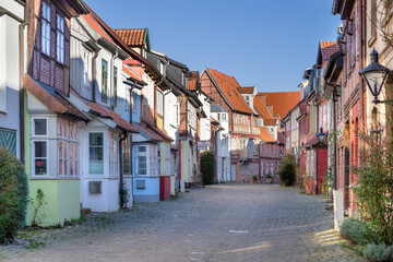 Fototapeta premium Altstadt Lüneburg im Senkungsgebiet am Kalkberg