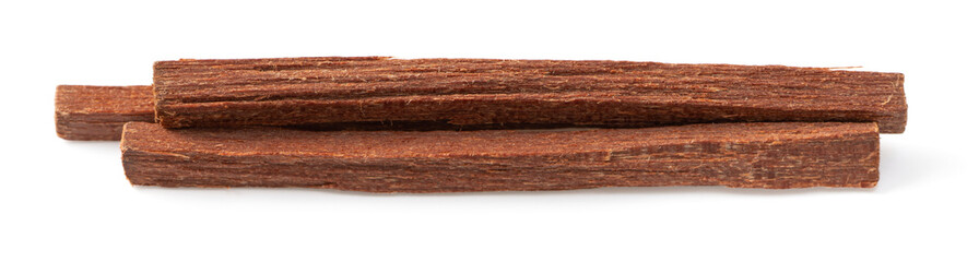 sandalwood sticks isolated on white background