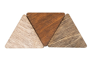 Wood triangles isolated