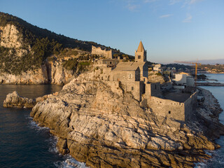 Fototapeta premium Fotografia aerea di Portovenere in Liguria