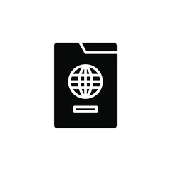 Passport, Travel, Business Solid Icon Vector Illustration Logo Template. Suitable For Many Purposes.