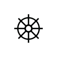Obraz premium Rudder, Nautical, Ship, Boat Solid Icon Vector Illustration Logo Template. Suitable For Many Purposes.