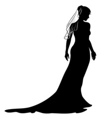 Bride Bridal Wedding Dress Silhouette Woman Design