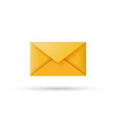 Envelope icon in 3d cartoon minimal style. Vector illustration.