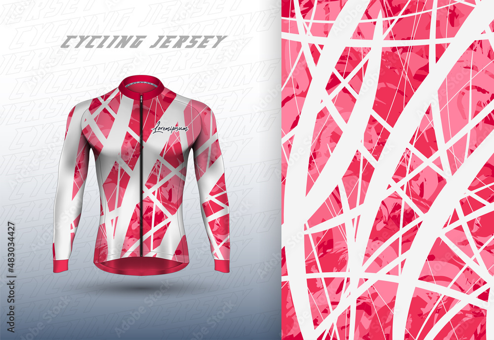 Wall mural Vector premium cycling jersey design with abstract texture.