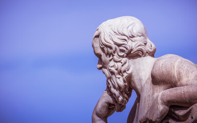 Socrates' thinker statue, the ancient Greek philosopher, Athens, Greece