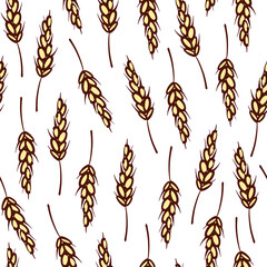 Seamless vector pattern with spikelets.