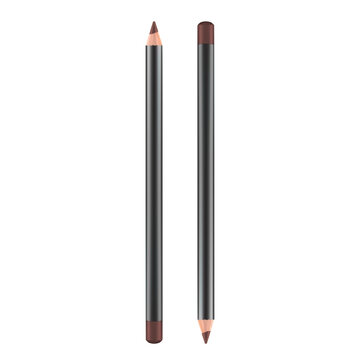 Cosmetic pencil. Eyebrow eyeliner makeup pen vector template. Realistic beauty lipliner template, decorative fashion cosmetics. Eye liner pencil mockup, women lipstick drawing