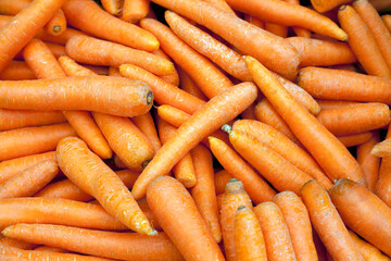 Ripe and Fresh Carrots in Food Bazaar