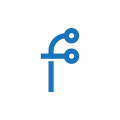 letter F tech logo design