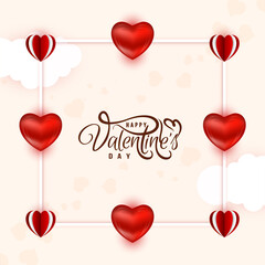 Happy Valentines day background with hearts design