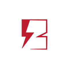 letter Z lightning bolt logo design