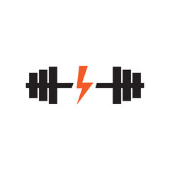 gym lightning bolt logo design