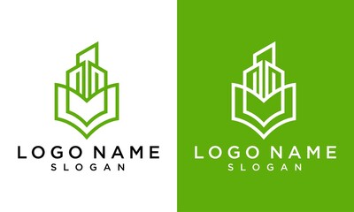 Fototapeta premium illustration graphic vector of Building and book line logo.