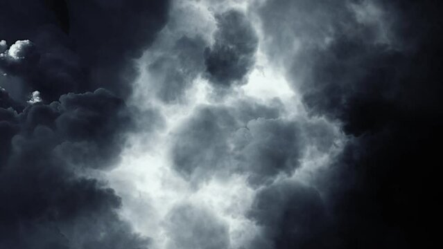 4k thunderstorm, dark cloud lightning strike