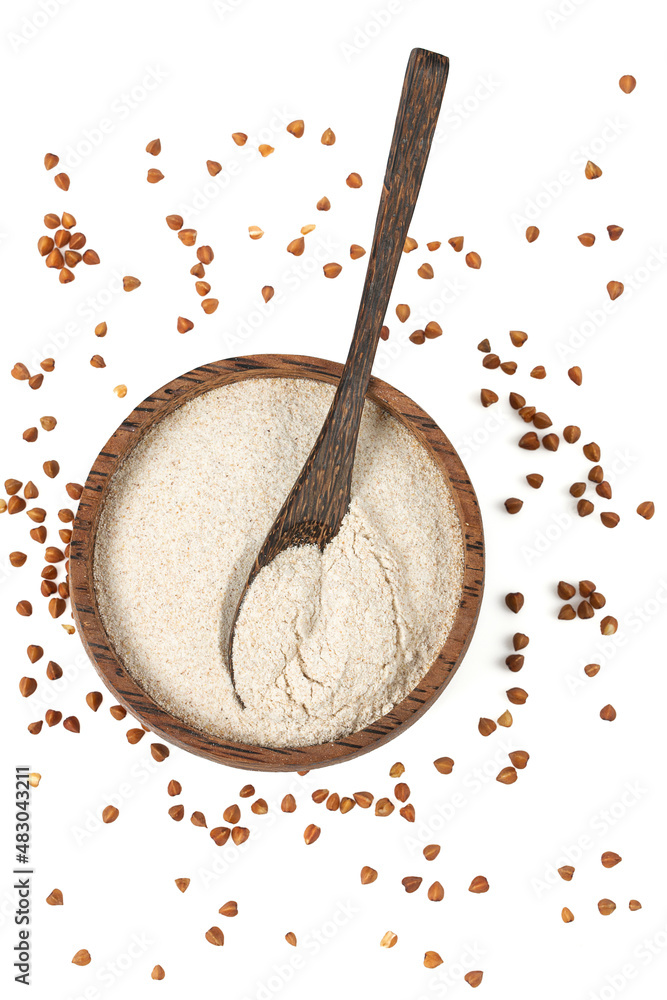 Canvas Prints buckwheat flour isolated on white backrgound