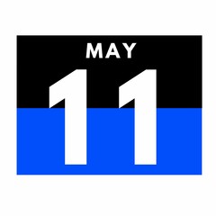 May 11 . Flat daily calendar icon .date ,day, month .calendar for the month of May