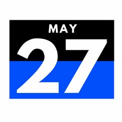 May 27 . Flat daily calendar icon .date ,day, month .calendar for the month of May