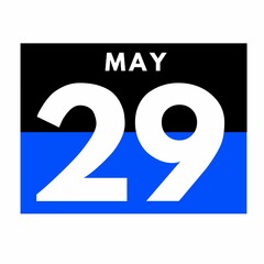 May 29 . Flat daily calendar icon .date ,day, month .calendar for the month of May