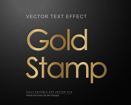 Gold Stamp Debossed on Leather Text Effect
