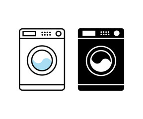 Washing machine vector illustration set. - obrazy, fototapety, plakaty