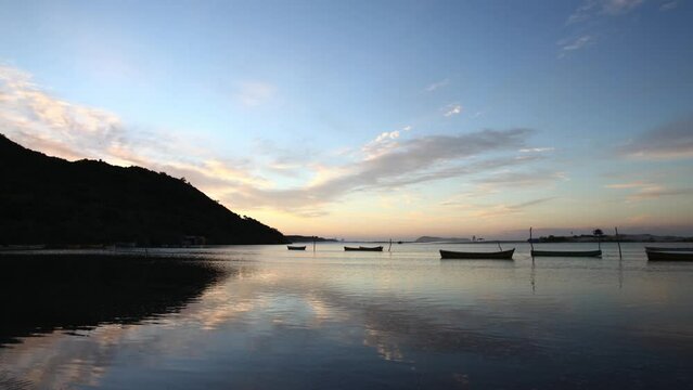 TimeLapsing at sunrise in Guarda do Embau,  beautiful beach of Brazil
