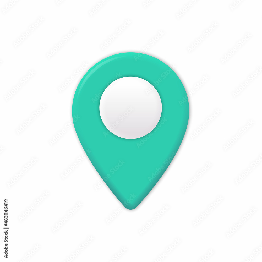 Poster map location pointer 3d pin. navigation icon for web, banner, logo or badge. vector illustration