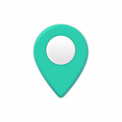 Map location pointer 3d pin. Navigation icon for web, banner, logo or badge. Vector Illustration
