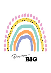 Naklejka premium JPG picture, rainbow, nursery decor, kids room, pink blue rainbow