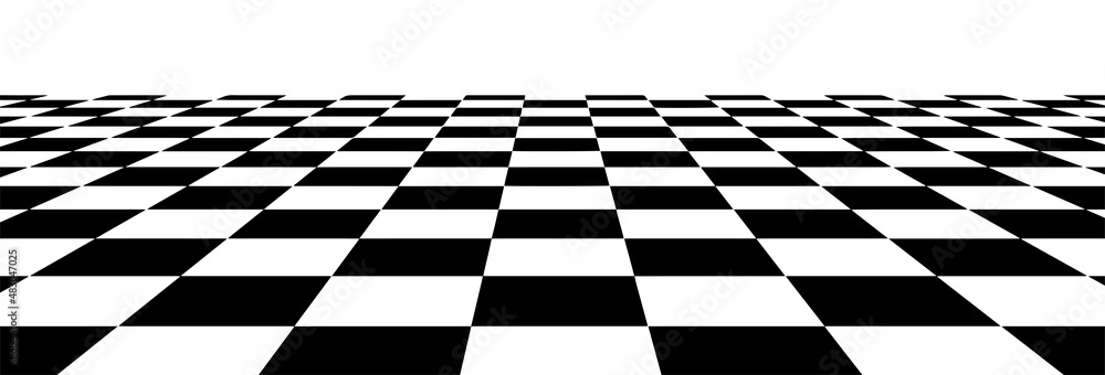 Poster floor in perspective with checkerboard texture. empty chess board. vector illustration.