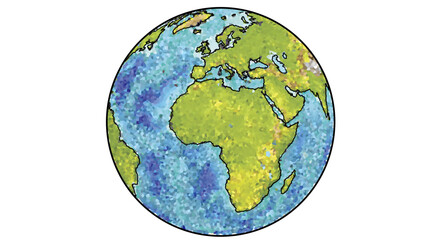 world planet earth icon Cartoon Earth Art Hand drawn cute cartoon earth. Vector, isolated background, globe sphere continents