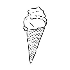 ice cream cone doodle ice cream vector