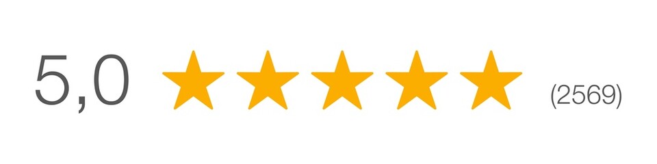 Review rank. Five star service. Web site ranking. Customer feedback scale. 5 stars isolated on white background. Gold yellow star rank.