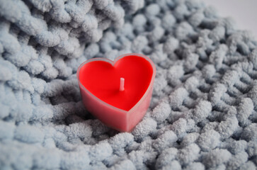 Fototapeta premium red heart knitting