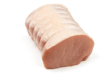 whole pork roast on a white base  