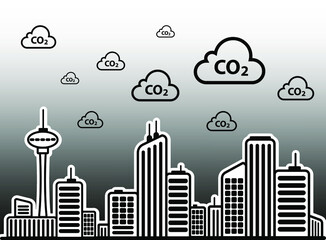 Obraz premium reducing CO2 emissions to stop climate change. green energy background 