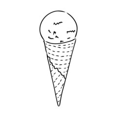 ice cream cone doodle ice cream vector