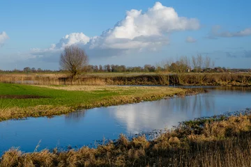 Foto auf Leinwand Side arm of the IJssel near Hattem, \\ Zijarm van de IJssel bij Hattem © Holland-PhotostockNL