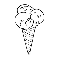 ice cream cone doodle ice cream vector