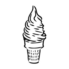 ice cream cone doodle ice cream vector