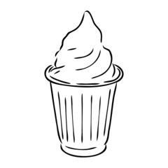 ice cream cone doodle ice cream vector