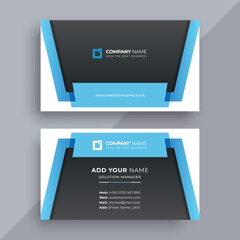 Modern blue business card design template